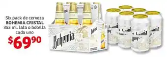 Six Pack de Cerveza Bohemia Cristal 355ml lata o botella