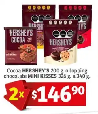 Cocoa HERSHEY'S 200g o Topping Chocolate MINI KISSES 2 x 326g a 340g