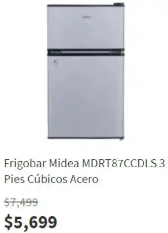 Elektra Frigobar Midea MDRT87CCDLS 3 Pies Cúbicos Acero oferta