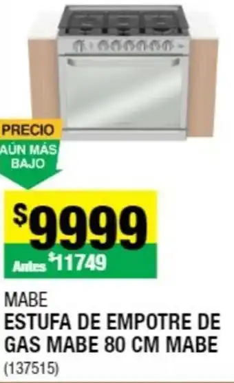 The Home Depot Mabe Estufa de Empotre de Gas Mabe 80cm oferta