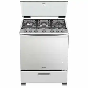 Whirlpool Estufa whirlpool de gas side door al piso 30 pulgadas 6 quemadores gris oferta