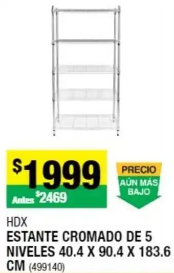 The Home Depot HDX Estante Cromado de 5 Miveles 40,4x90,4x183,6cm oferta