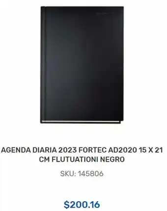 Adosa Agenda Diaria 2023 Fortec AD2020 15 x 21cm Flutuationi Negro oferta