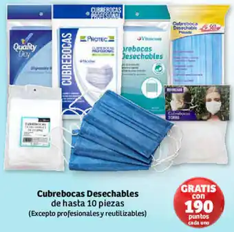 Cubrebocas Desechables de Hasta 10 Piezas