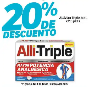 Soriana Híper Alliviax Triple Tab c/10pzas oferta