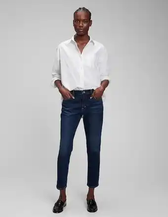GAP Jeans girlfriend lavado obscuro corte cintura para mujer oferta