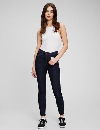 GAP Jeans skinny lavado obscuro corte cintura alta para mujer oferta