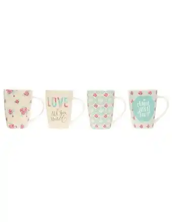 Set de 4 tazas haus rose