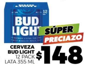 Merco Cerveza Bud Light 12 pack Lata 355ml oferta