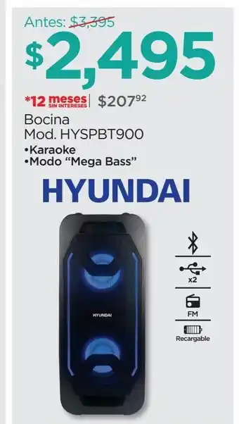 Chedraui Bocina hyundai oferta