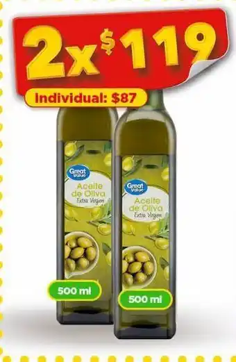 Aceite de oliva great value 500ml x 2