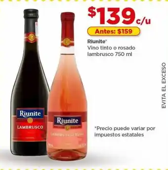 Bodega Aurrerá Vino tinto o rosado lambrusco 750ml oferta