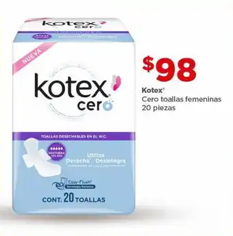 Bodega Aurrerá Toallas femeninas kotex cero 20 piezas oferta