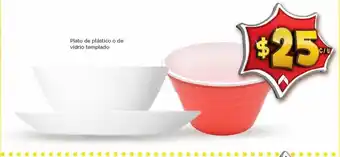 Bodega Aurrerá Plato de plástico o de vidrio templado oferta