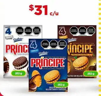 Bodega Aurrerá Galletas principe 252g varios sabores oferta
