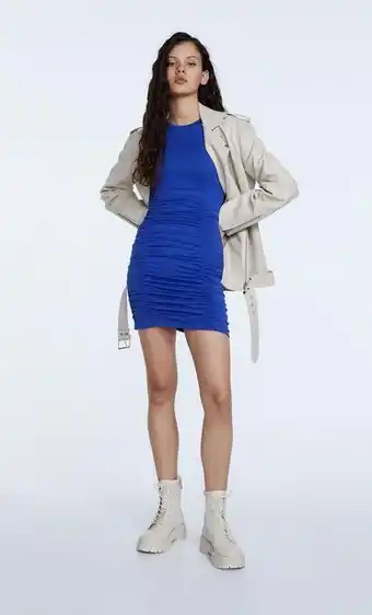 Stradivarius Vestido corto nadadora frunces oferta