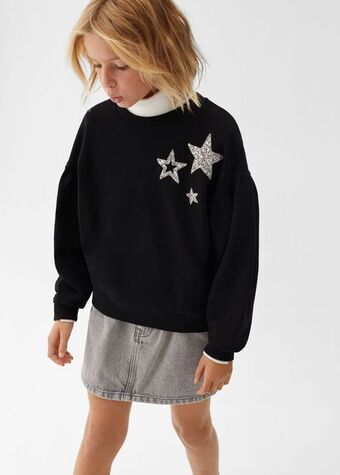 Sudadera estrellas purpurina