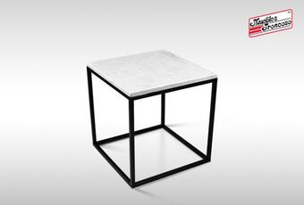Muebles Troncoso Mesa lateral greca cuadrada marmol gris oferta