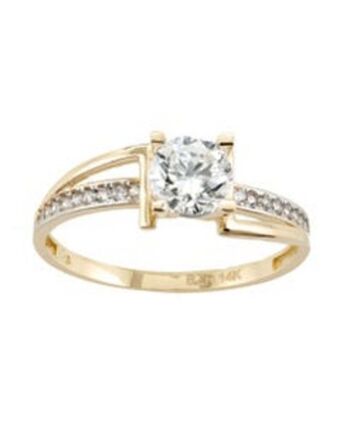 Joyerías Bizzarro Solitario de oro amarillo 14k con zirconia oferta