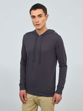 Cuidado con el Perro Playera con capucha en color oxford oferta