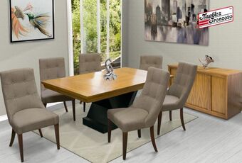 Muebles Troncoso Antecomedor austria chapa parota - silla esparta oferta