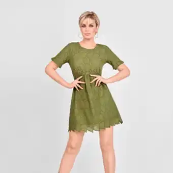 998-51 vestido bordada verde