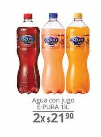 La Comer Agua con jugo e-pura 1lt x 2 oferta