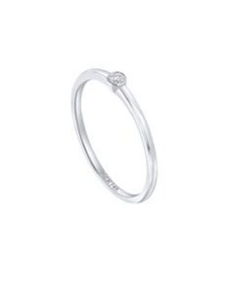 Joyerías Bizzarro Solitario de oro blanco 14k con 5pts de diamante (si) (h) oferta