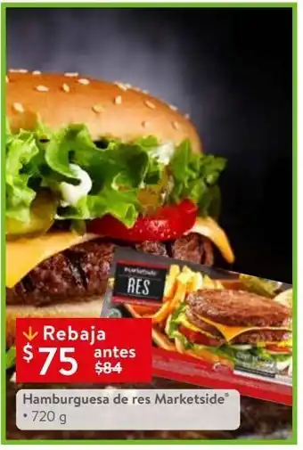 Hamburguesa de res marketside 720g