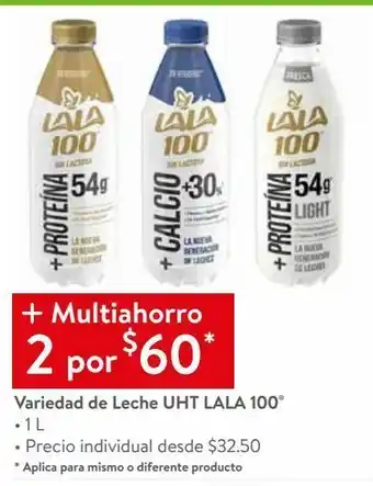 Walmart Leche lala 100 1l oferta