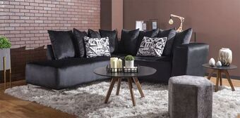 Muebles Dico Sala modular izquierda hills negro oferta