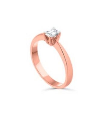 Joyerías Bizzarro Solitario de oro rosa 14k con 33pts de diamante corte esmeralda (si2) (h) oferta
