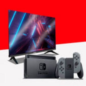 10% off en paquete ¡pantalla smart tv 32 + consola nintendo switch 32 gb!