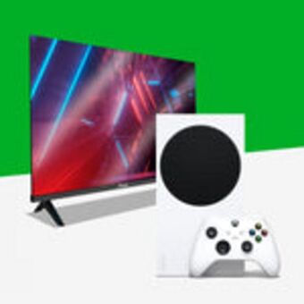 10% off en paquete ¡pantalla smart tv 32 + consola xbox series 512 gb!