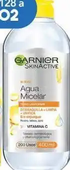 Garnier agua micelar skin active tono uniforme 400 ml aceite envase