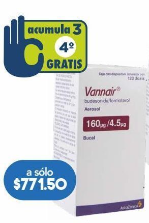 Farmacia San Pablo Vannair aerosol 120 aerosol inhalador budesónida 160 mcg fumarato de formoterol 4.5 mcg oferta