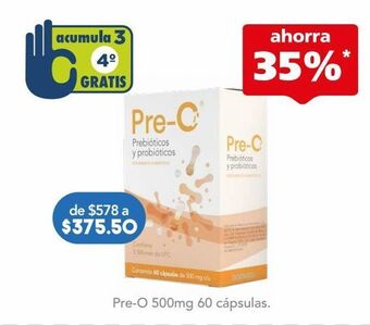 Farmacia San Pablo Pre-o prebióticos y probióticos suplemento alimenticio 60 piezas cápsulas caja lactobacillus acidophilus ncfm 13.75 mg oferta