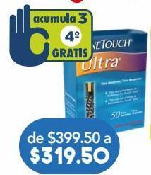 One touch tiras ultra 50 piezas caja