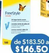 Farmacia San Pablo Freestyle lancetas estériles calibre 28 100 piezas caja oferta