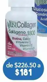 Farmacia San Pablo Just collagen colágeno hidrolizado 1800 90 tableta frasco colágeno hidrolizado 1800 mg oferta