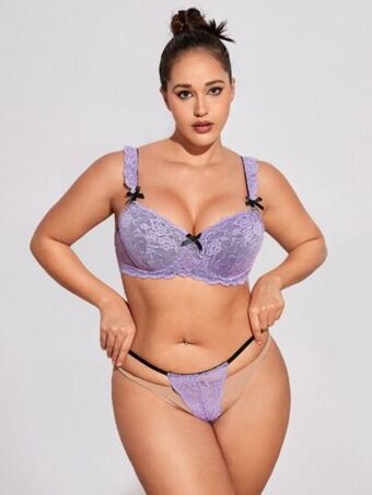 SHEIN Set de lencería con encaje floral con aro oferta