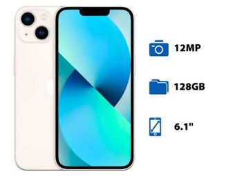 Smartphone apple iphone 13: procesador chip apple a15 bionic neural engine, almacenamiento de 128gb, pantalla super retina xd