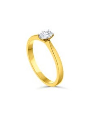 Joyerías Bizzarro Solitario de oro amarillo 14k con 30pts de diamante corte oval (si) (h) oferta