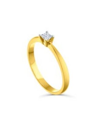 Joyerías Bizzarro Solitario de oro amarillo 14k con 15pts de diamante corte princesa (si2) (h) oferta