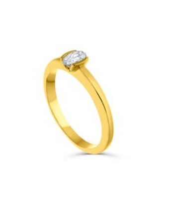 Joyerías Bizzarro Solitario de oro amarillo 14k con 33pts de diamante corte oval (si2) (h) oferta