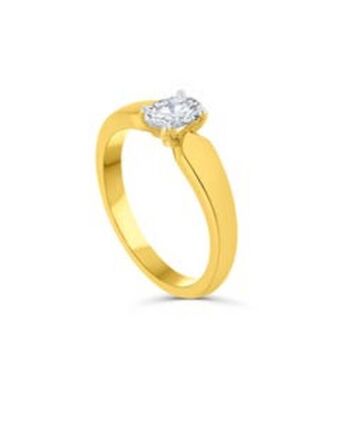 Joyerías Bizzarro Solitario de oro amarillo 14k con 53pts de diamante corte oval (si2) (h) oferta