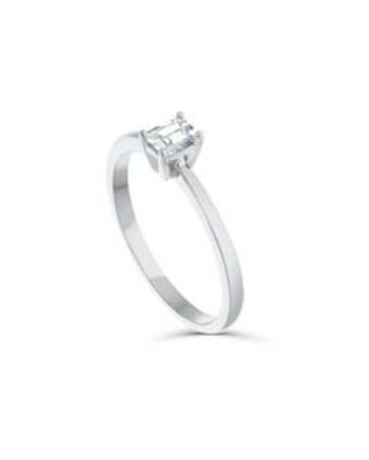 Joyerías Bizzarro Solitario de oro blanco 14k con 33pts de diamante corte esmeralda (si2) (h) oferta
