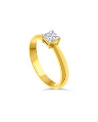 Joyerías Bizzarro Solitario de oro amarillo 14k con 53pts de diamante corte princesa (si2) (h) oferta