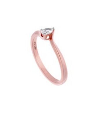 Joyerías Bizzarro Solitario de oro rosa 14k con 21pts de diamante corte pera (si2) (h) oferta