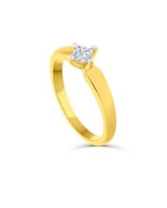 Joyerías Bizzarro Solitario de oro amarillo 14k con 33pts de diamante corte princesa (si2) (h) oferta